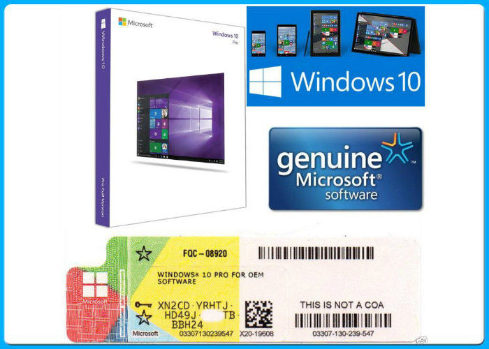 3.0 USB X Microsoft Windows 10 Pro 64 Bit Product Key , OEM Windows 10 Retail Box